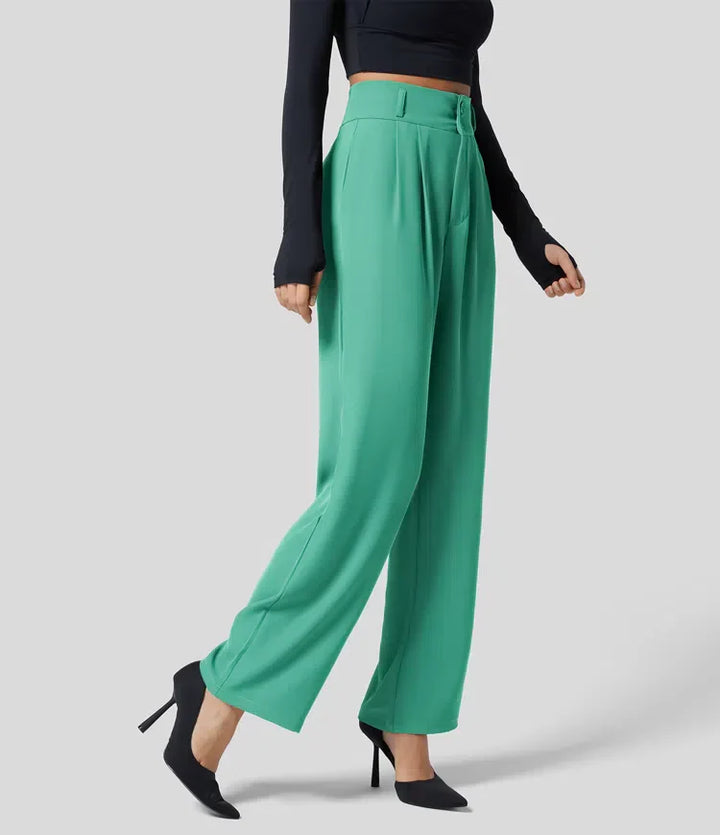 High-waisted effen pantalon