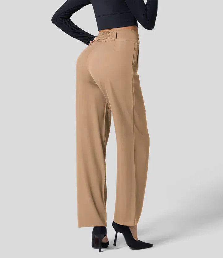 High-waisted effen pantalon