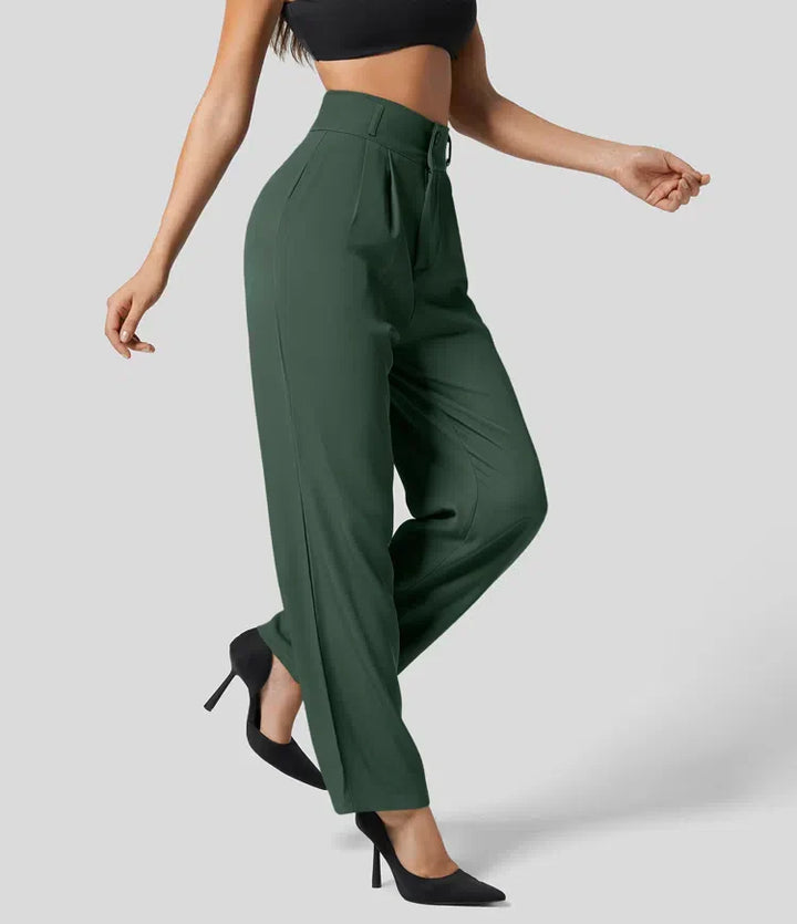 High-waisted effen pantalon