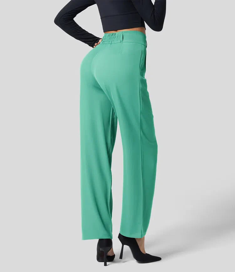 High-waisted effen pantalon