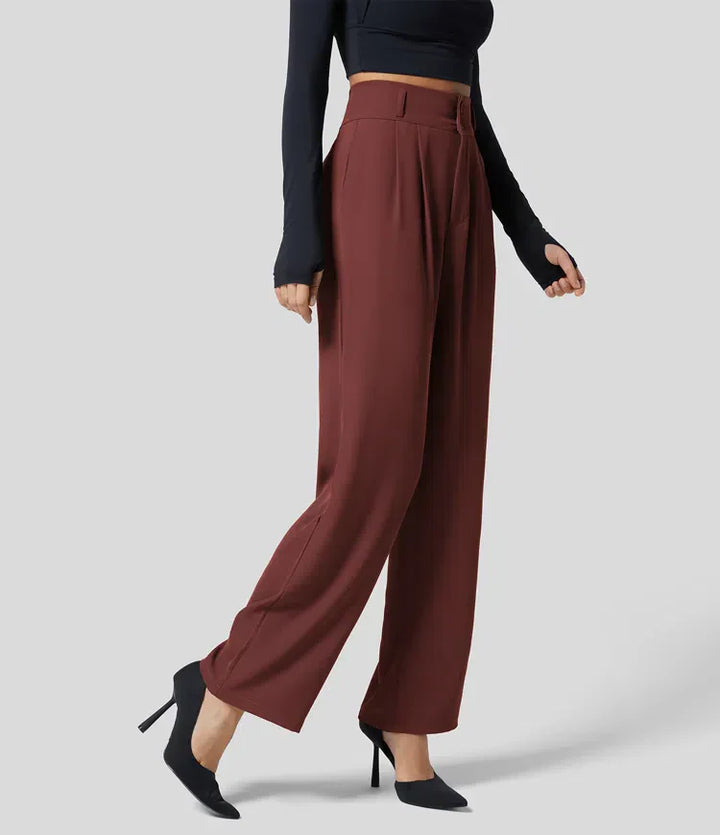 High-waisted effen pantalon