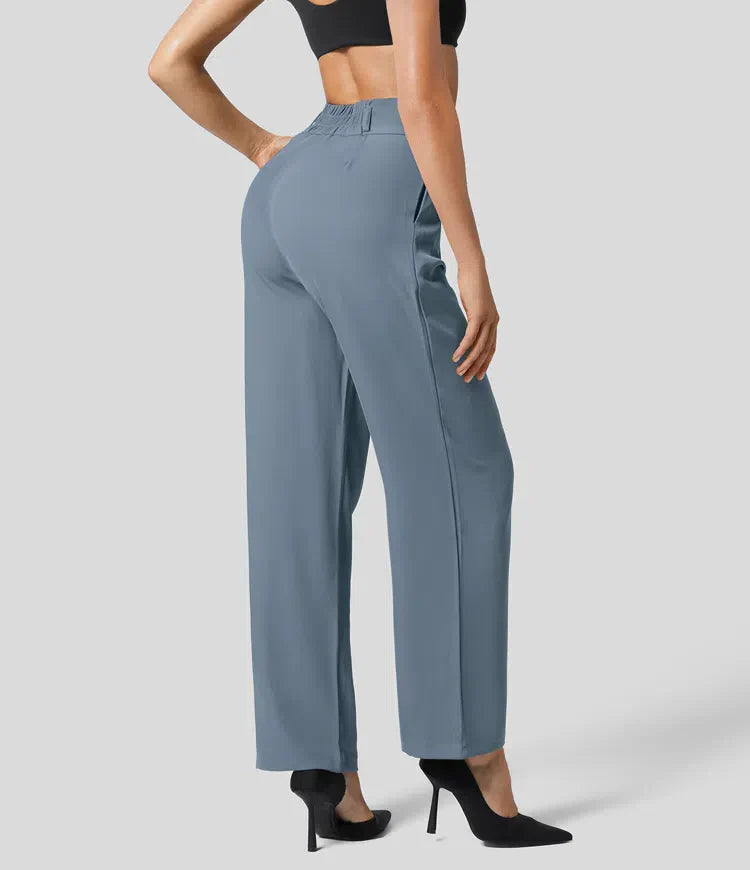 High-waisted effen pantalon