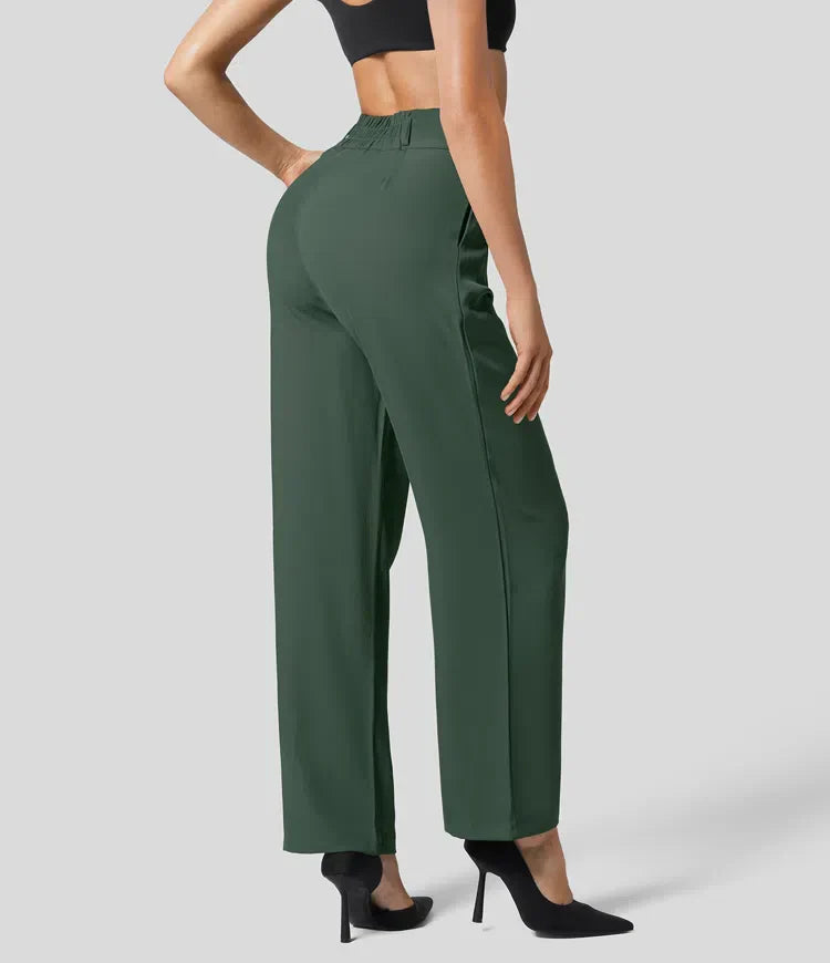 High-waisted effen pantalon