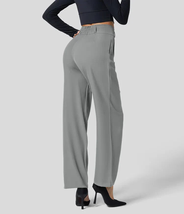 High-waisted effen pantalon