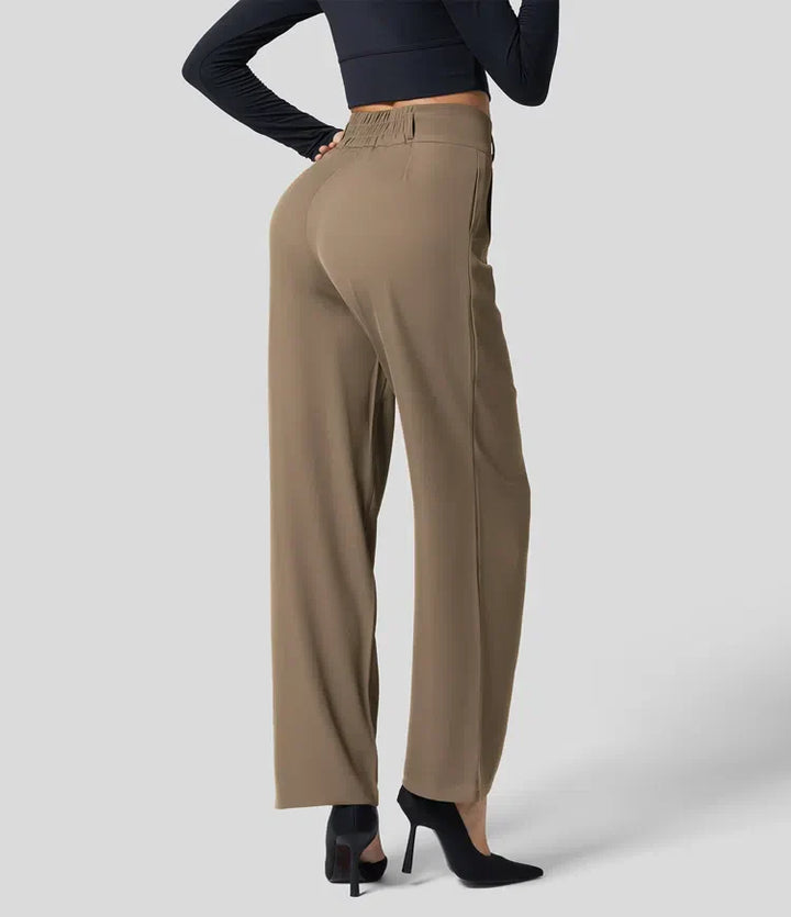 High-waisted effen pantalon