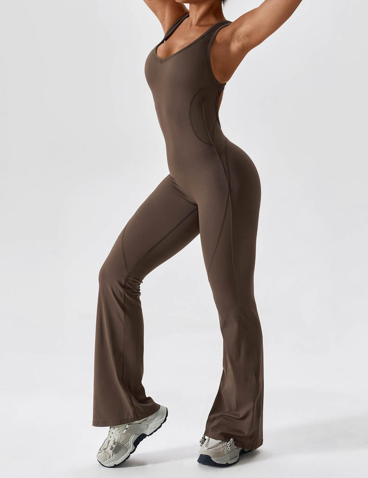 Open Back Flared Jumpsuit