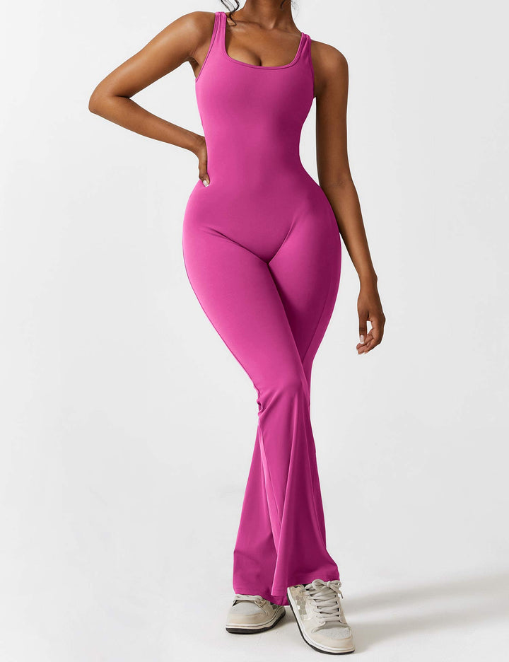 V-Back Flared Jumpsuit