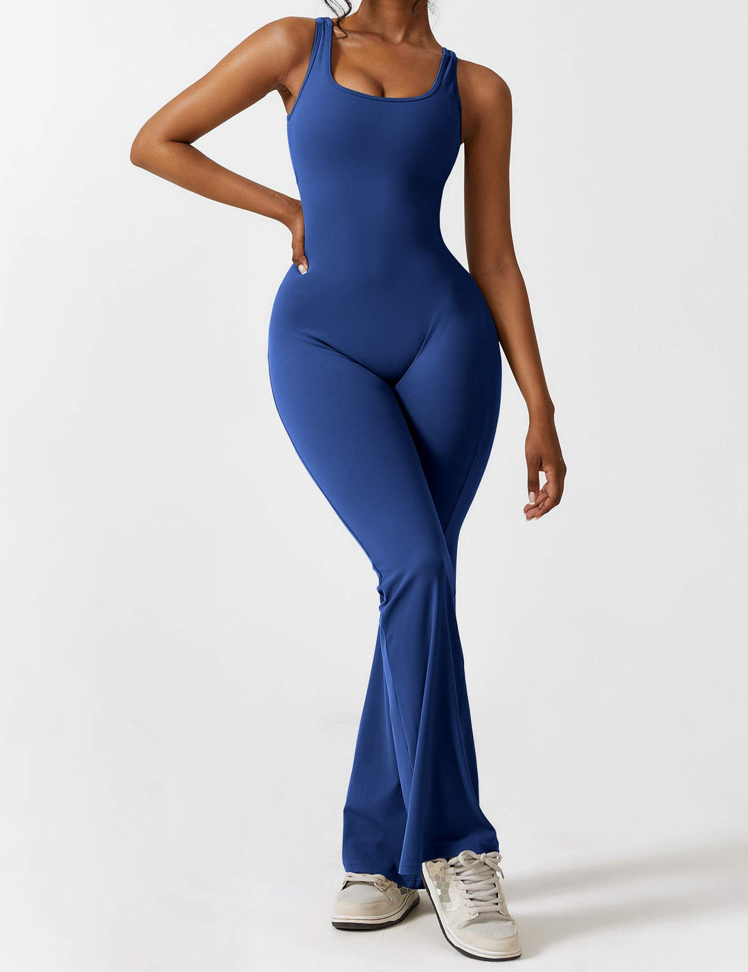 V-Back Flared Jumpsuit